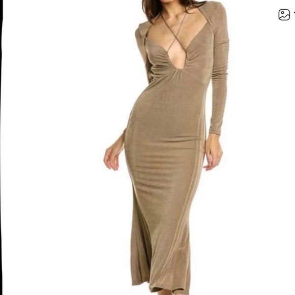 Jason Wu Asymmetrical Taupe Dress - Picture 1 of 9
